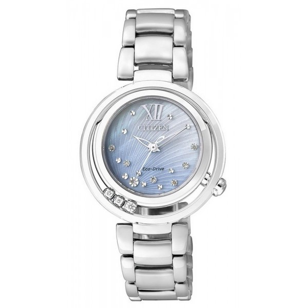 Купить Citizen Женские Часы Eco-Drive EM0321-56D Бриллианты Перламутр