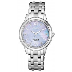 Купить Citizen Женские Часы Lady Super Titanium EM0720-85Y Бриллианты Перламутр