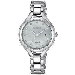 Купить Citizen Женские Часы Lady Super Titanium EW2560-86D Бриллианты Перламутр