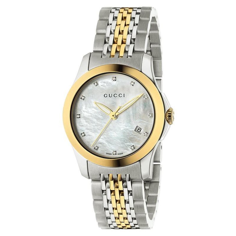 Women's Gucci Watch G-Timeless Small YA126513 Diamonds Mother of Pearl -  Crivelli Shopping