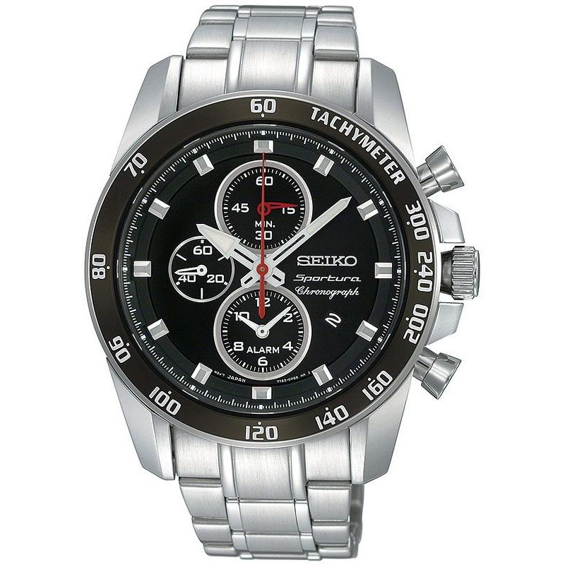 Men's Seiko Watch Sportura Alarm Quartz Chronograph SNAE69P1 - Crivelli  Shopping