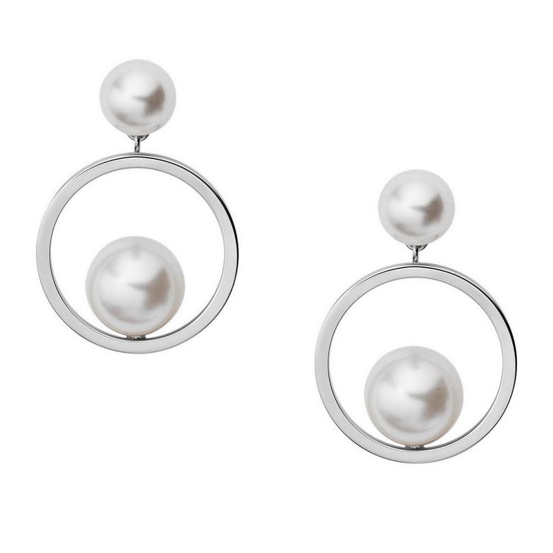 Agnethe Silver Pearl Drop Earrings SKJ0090040 - Skagen