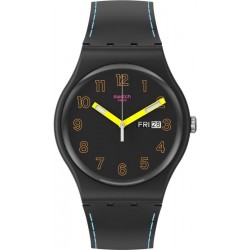 Unisex Swatch Watch New Gent Dark Glow SO29B707