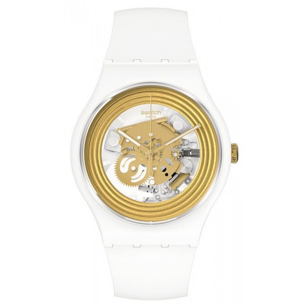 Acheter Montre Unisex Swatch New Gent Golden Rings White SO29W107