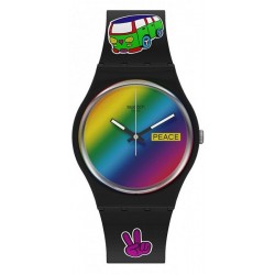 Unisex Swatch Watch Gent Go With The 'Bow SO31B101
