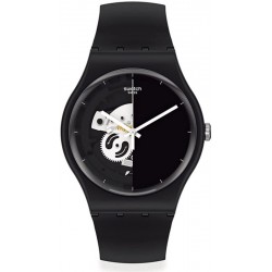Unisex Swatch Watch New Gent Live Time Black SO32B107