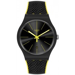 Swatch Unisex Watch New Gent Night Cord SUOB406