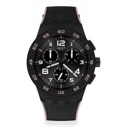 Swatch Мужские Часы Chrono Plastic Black Cord SUSB106