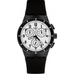 Купить Swatch Унисекс Часы Chrono Plastic Twice Again Black SUSB401 Хронограф