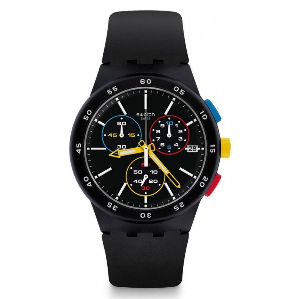 Купить Swatch Унисекс Часы Chrono Plastic Black-One SUSB416