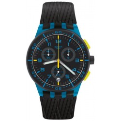 Купить Swatch Унисекс Часы Chrono Plastic Blue Tire SUSS402 Хронограф